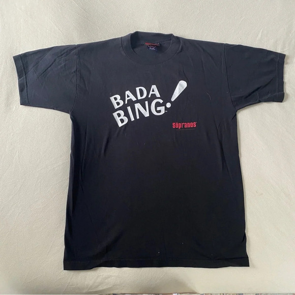 Vtg The Sopranos HBO T-Shirt Bada Bing Logo Strip Club Tony Mafia TV Show Tee L - Picture 1 of 5